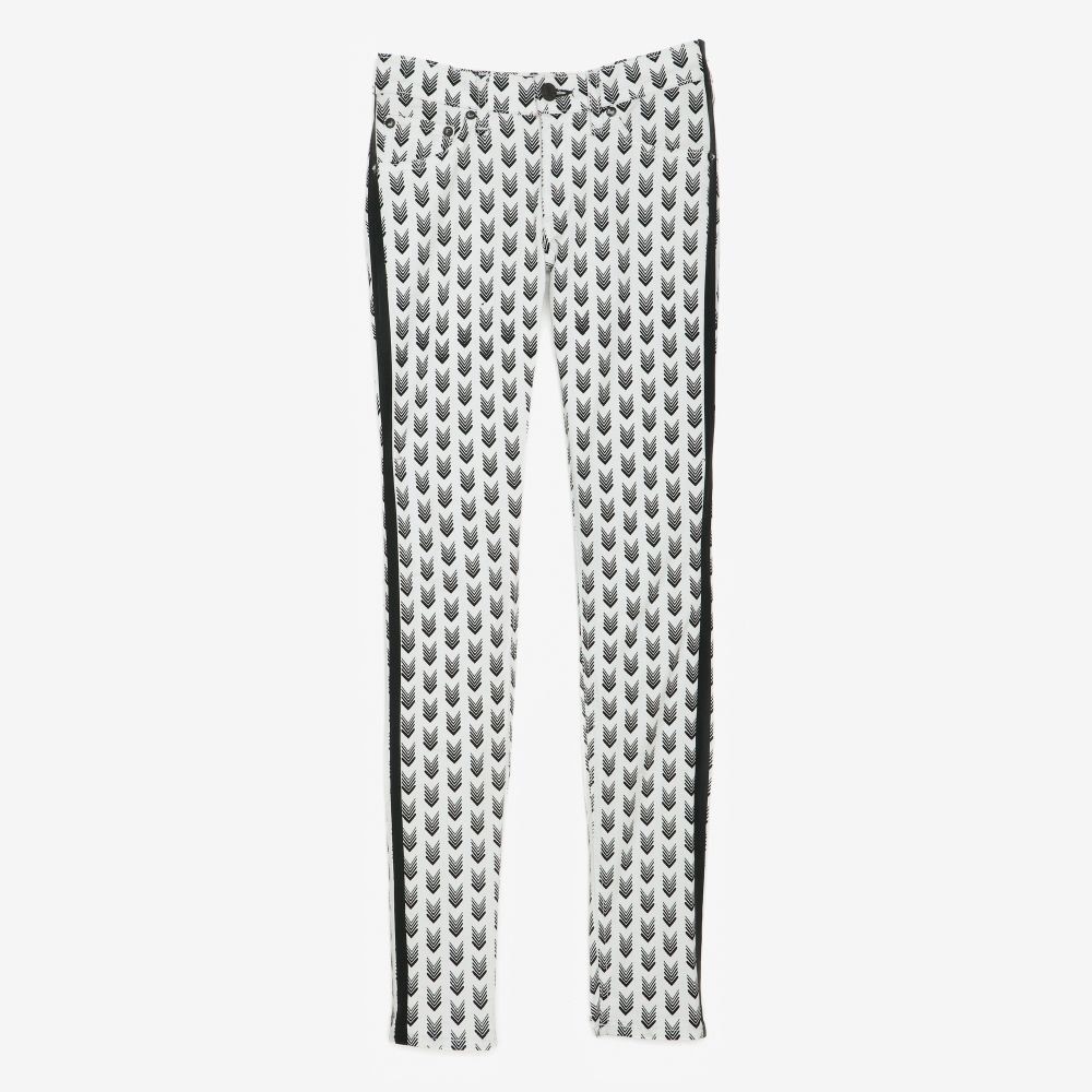 Rag & Bone White Arrow Tuxedo Print Skinny Jeans Size 27